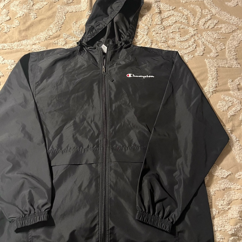 Champion Black Hooded Windbreaker